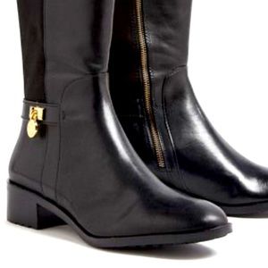 Michael Kors black leather/stretch riding boots.